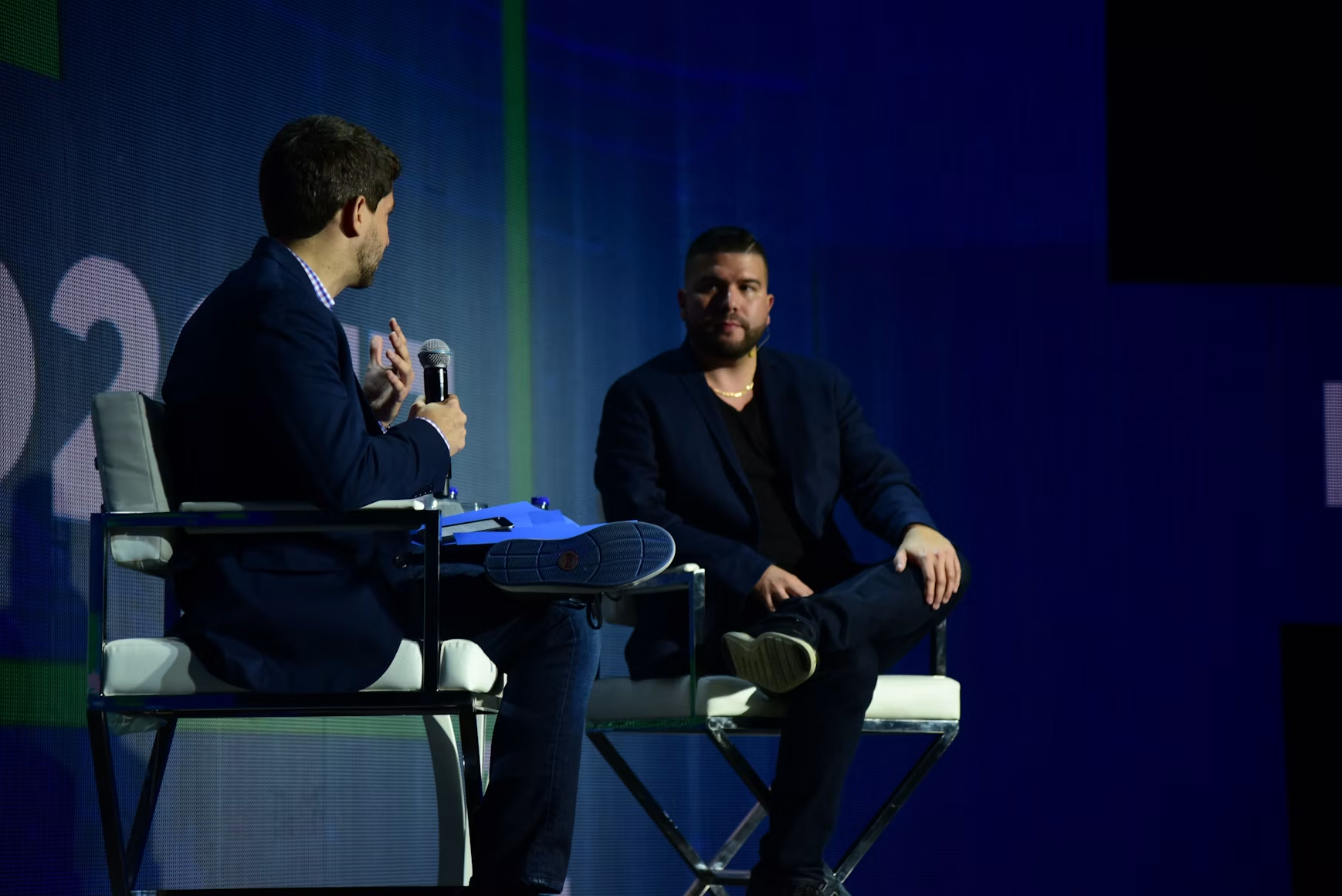 A main-stage fireside conversation in progress